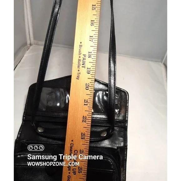 Bueno Black Crossbody Wallet Purse Shoulder Bag Tigers Eye Embossed Gator Croc - Picture 7 of 12